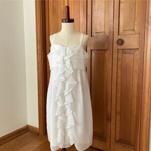 Blush by Us Angels White Ruffled Chiffon Girls Dress, Size 14